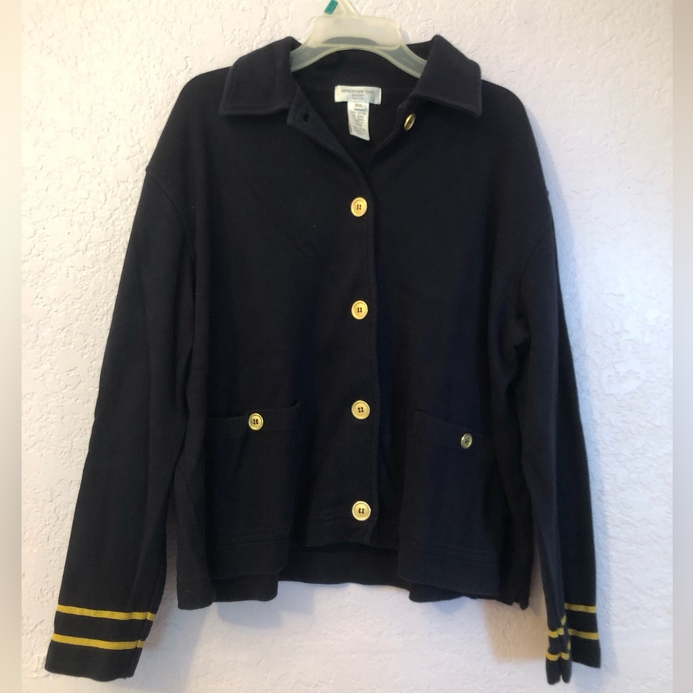 Jones New York Navy Blazer with Gold Buttons